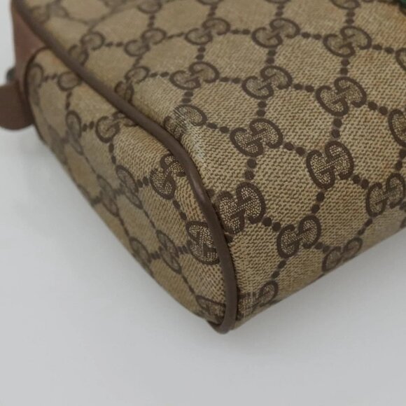 GUCCI GG Supreme Web Sherry Line Bag PVC Beige Brown - Picture 13 of 16